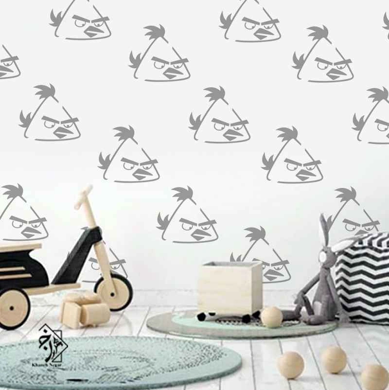 شابلون دیواری پرنده عصبانی کد 722