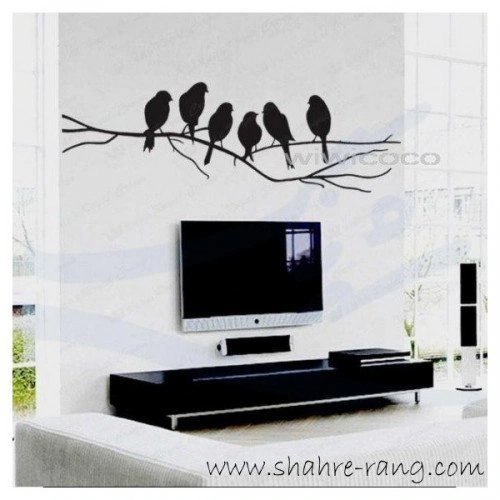 شابلون دیواری شاخه و پرنده کد 309