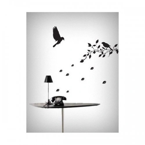 شابلون دیواری شاخه و پرنده کد 318