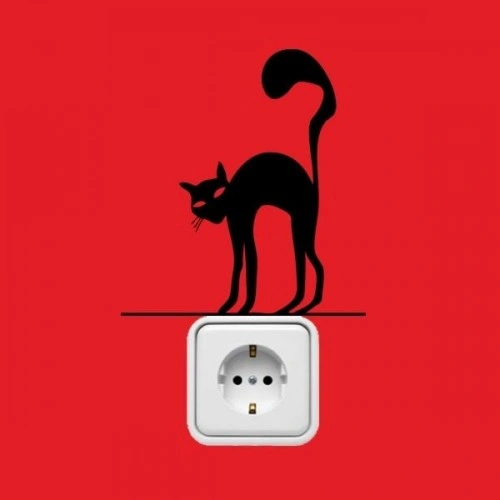 شابلون دیواری حاشیه گربه روی کلید کد 315