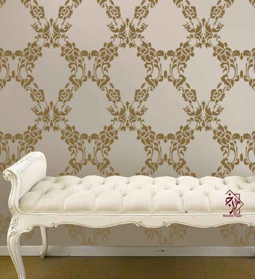 شابلون دیواری داماسک کد 