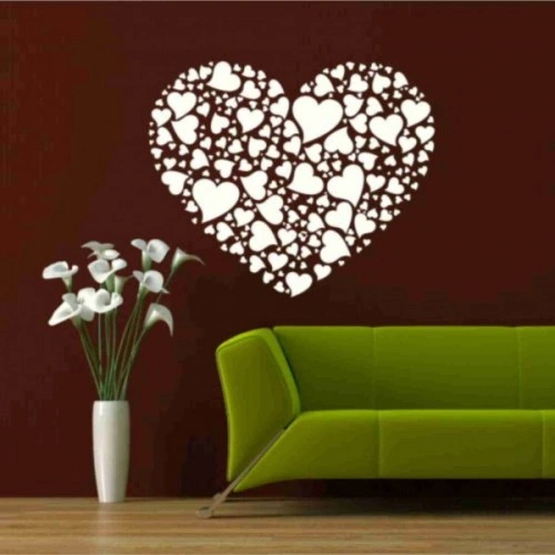 شابلون دیواری قلب 116