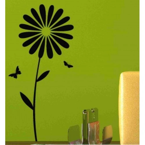 شابلون دیواری گل و پروانه کد 632