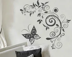 شابلون دیواری گل و پروانه کد 347