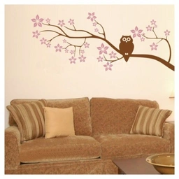 شابلون دیواری جغد روی شاخه کد 302