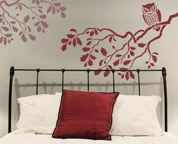 شابلون دیواری جغد روی شاخه کد 328