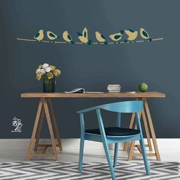 شابلون دیواری پرنده های بامزه کد 338