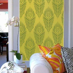 شابلون دیواری پر طاووس کد 823