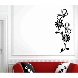 شابلون دیواری گل و پروانه کد 117