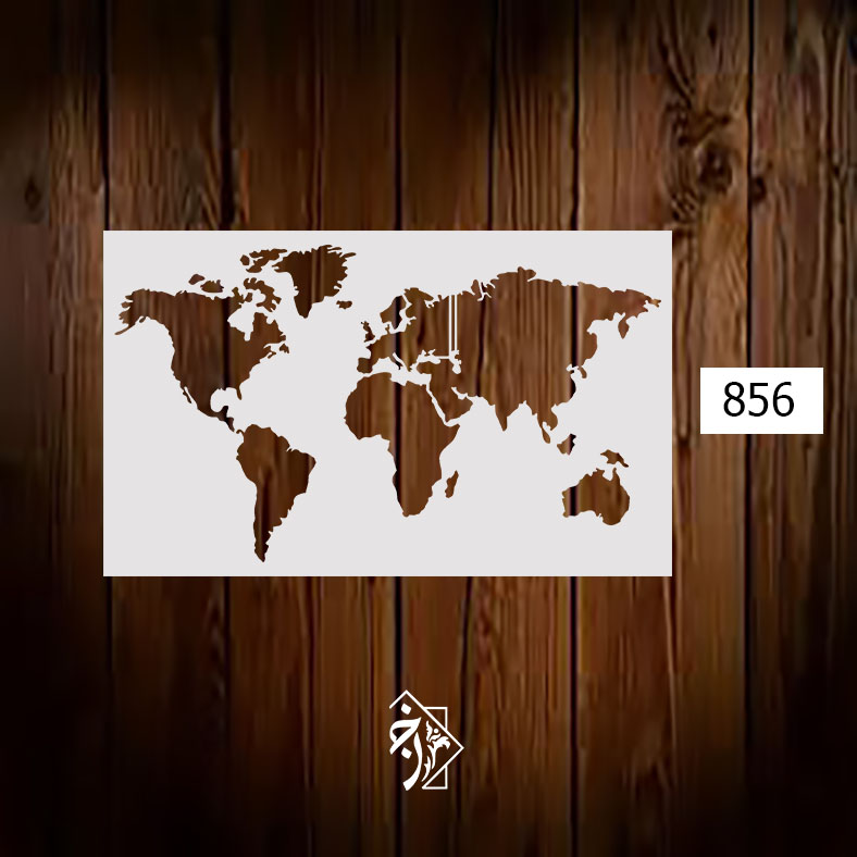شابلون دیواری نقشه جهان کد 856
